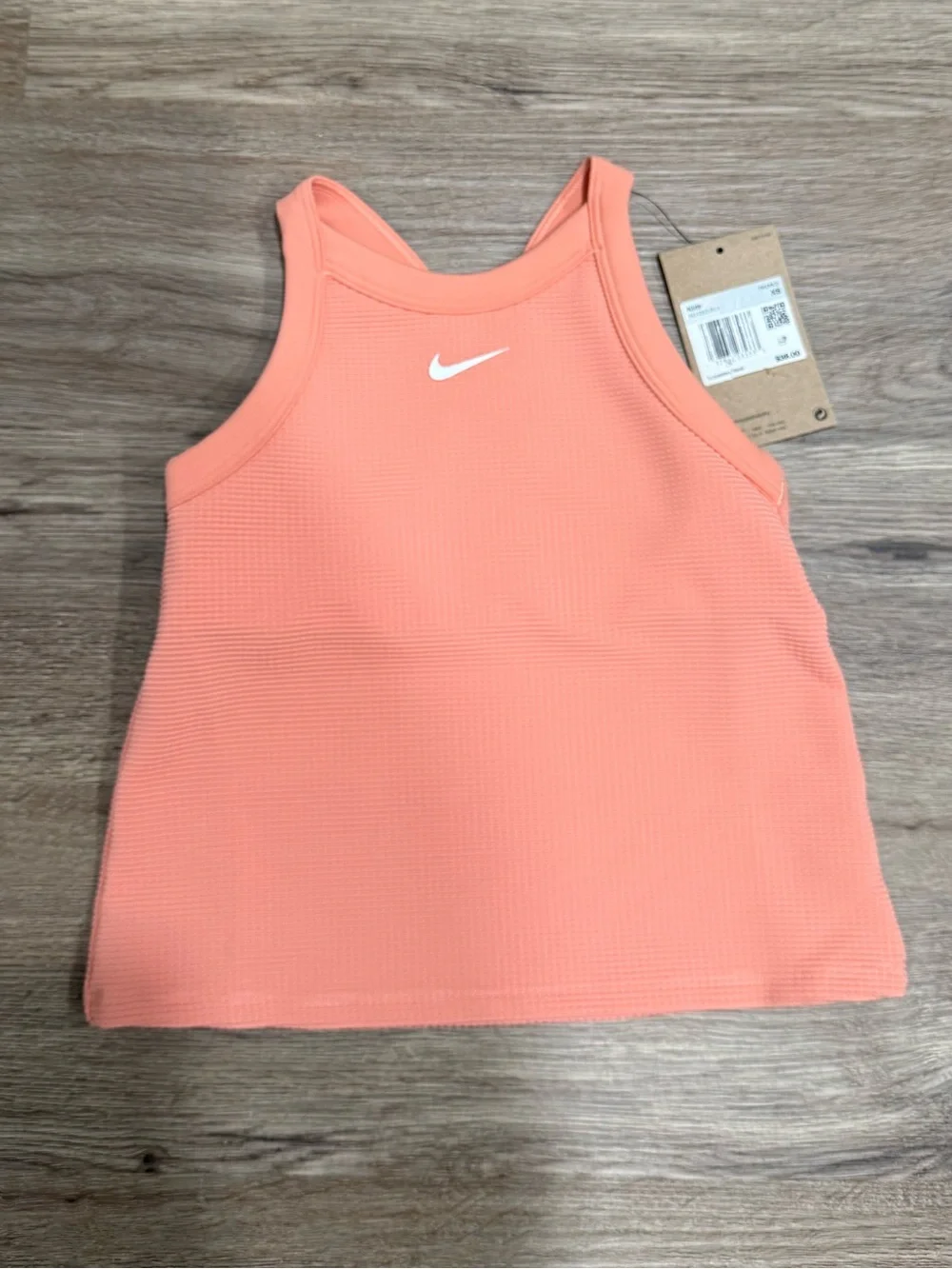 Nike Girls' Peach Racerback Tank with White Swoosh